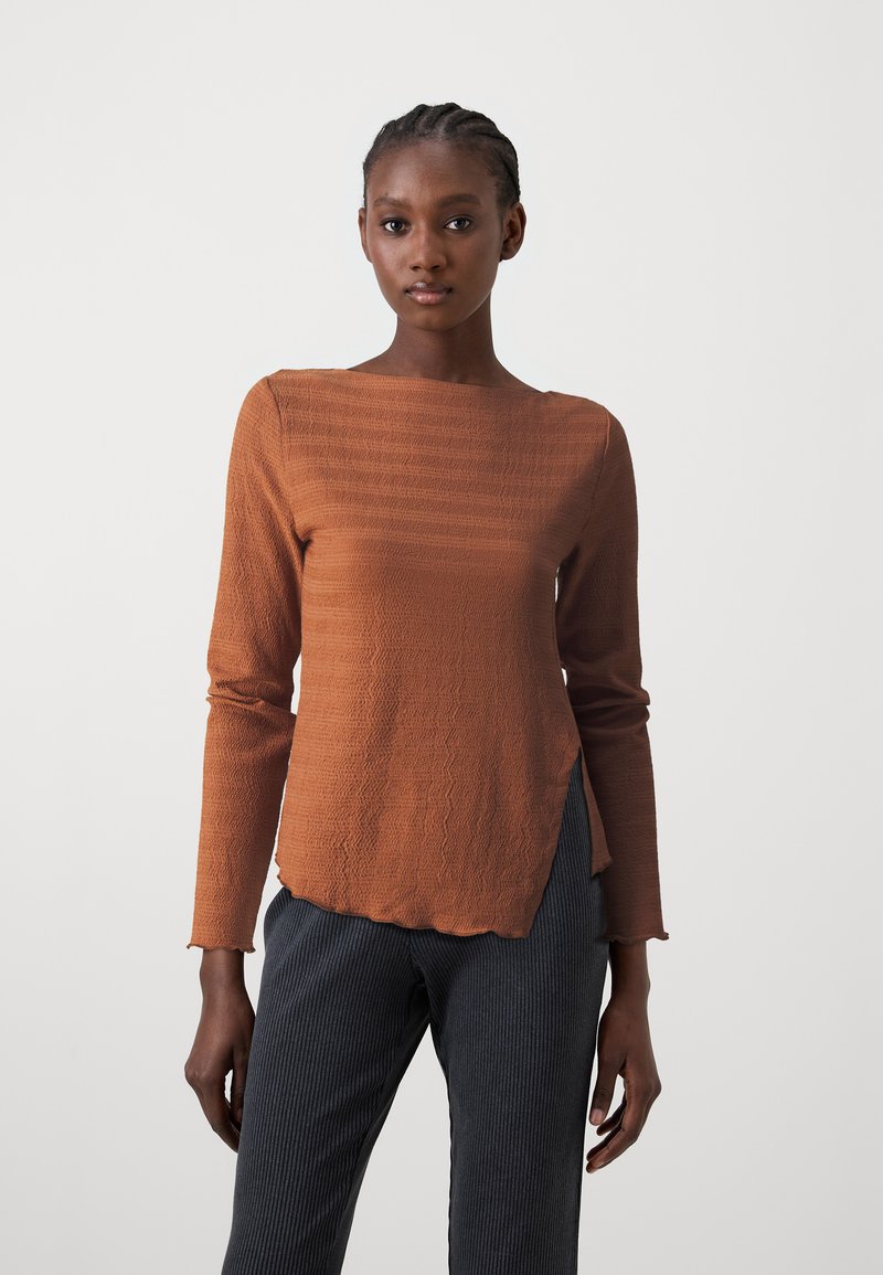 VILA VIVIANA BOAT NECK  - Long sleeved top - caramel café