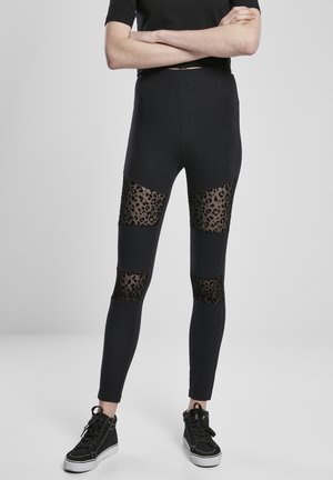 FLOCK LACE INSET - Retuusid - püksid - black