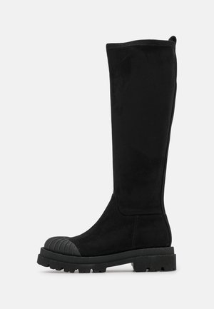 Stivali con plateau - black
