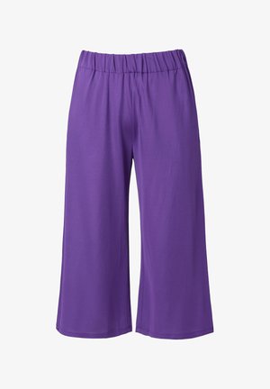 Lilla vidde-bukser med elastisk talje, lavet af glat, let stof.