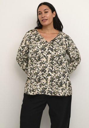 KCCALA  - Long sleeved top - sand black green graphic