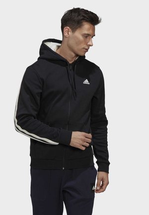 adidas Performance, WINTER 3-STRIPES FULL-ZIP HOODIE - Felpa con zip - black
