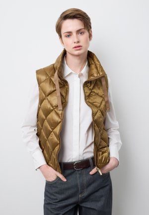 REGULAR FIT WITH ZIP - Chaleco - light brown