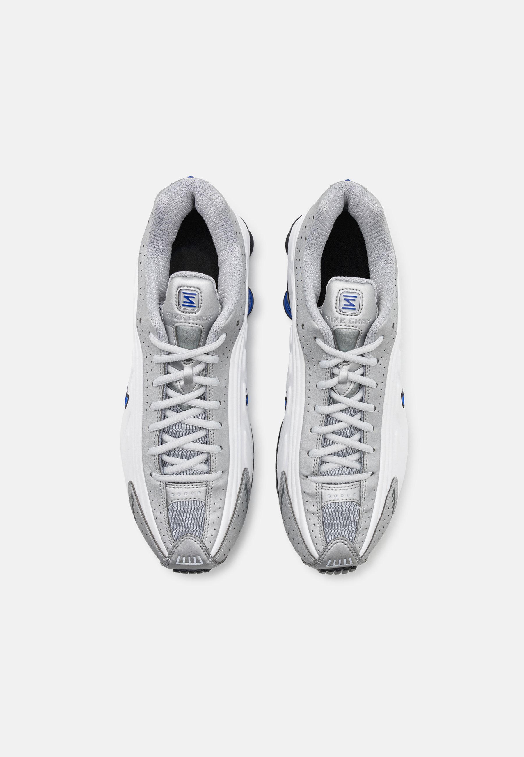靴 NIKE SHOX R4 WHITE/SILVER-RACER BLUE NIKE SHOX R4 WHITE/METALLIC SILVER-RACER BLUE（ナイキ