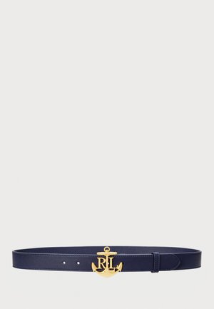 ANCHOR LOGO LEATHER SKINNY BELT - Diržas - refined navy