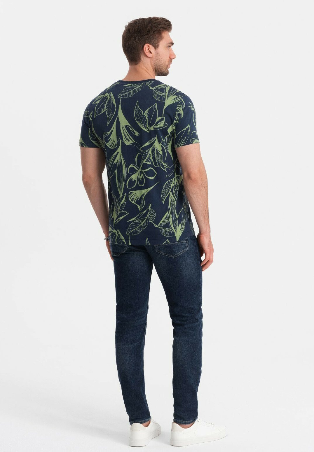 Ombre Print T-shirt - navy/dark blue - Zalando