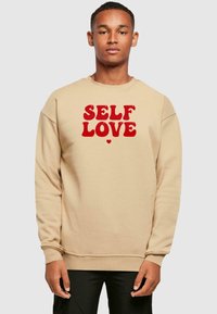 Merchcode WORDING SELF LOVE CREWNECK - Felpa - unionbeige