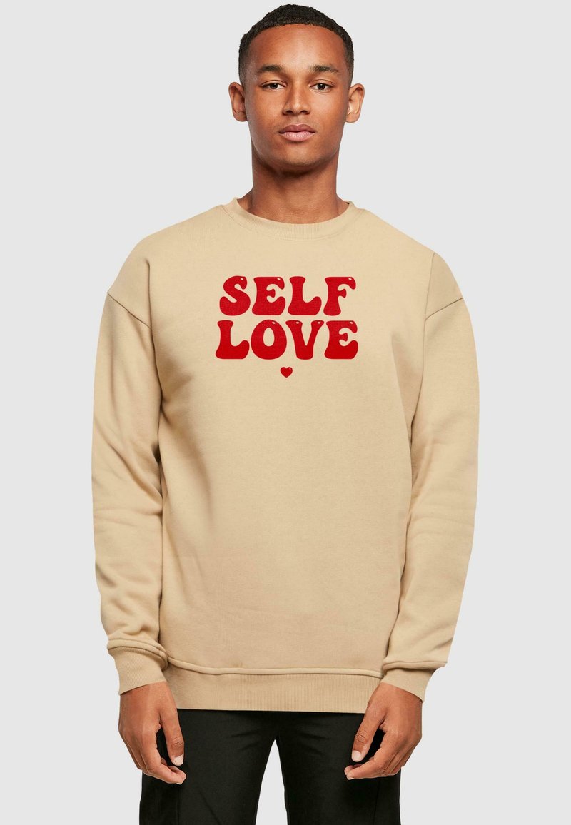 Merchcode WORDING SELF LOVE CREWNECK - Felpa - unionbeige