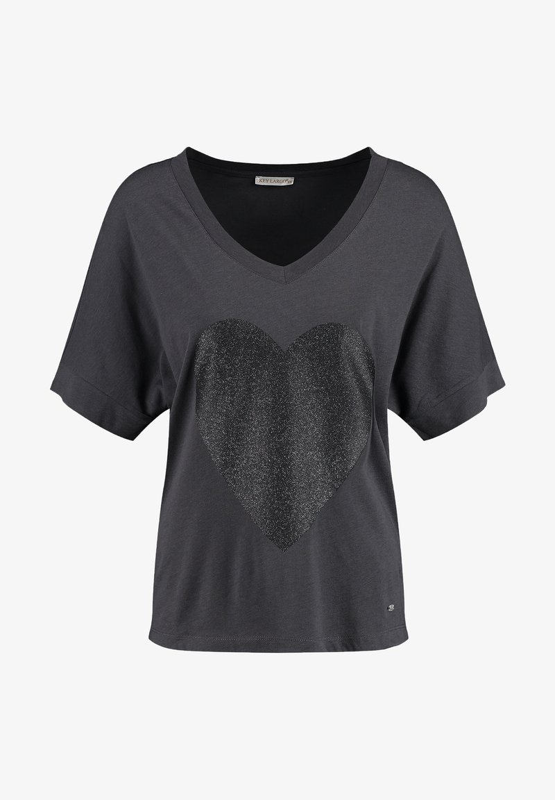 Key Largo V NECK - Camiseta estampada - anthra