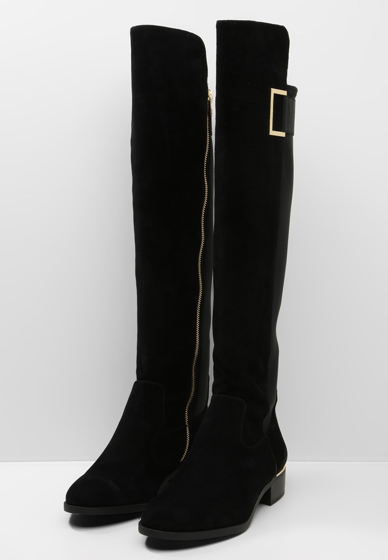 Calvin Klein CYLAN - Overknee laarzen - black suede/Zwart - Zalando.nl