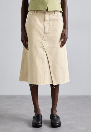 DECONSTRUCTED MIDI SKIRT - Fustă în formă de A - khaki