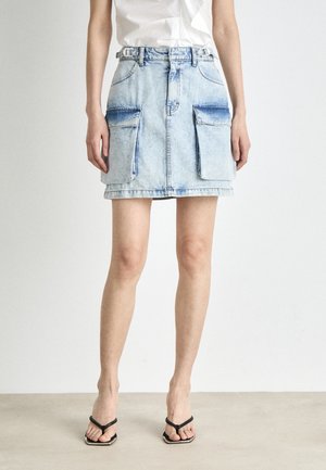 MARLIGZ SKIRT - Farkkuhame - mid blue washed