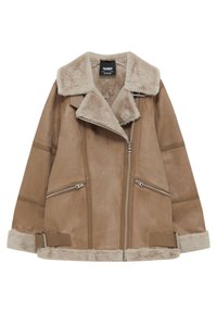 PULL&BEAR Imiteret læderjakke - dark grey