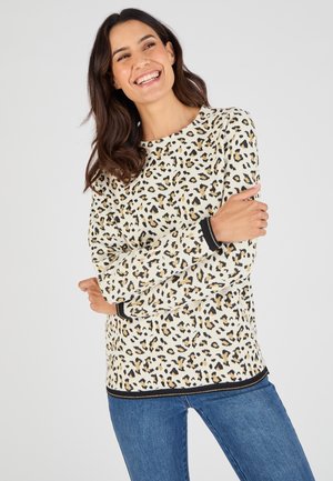 AVEC IMPRIMÉ ANIMAL - Felpa - blanc animalier