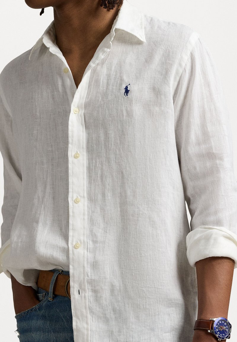Polo Ralph Lauren SLIM FIT LINEN SHIRT - Shirt - ceramic white/white -  Zalando.ie