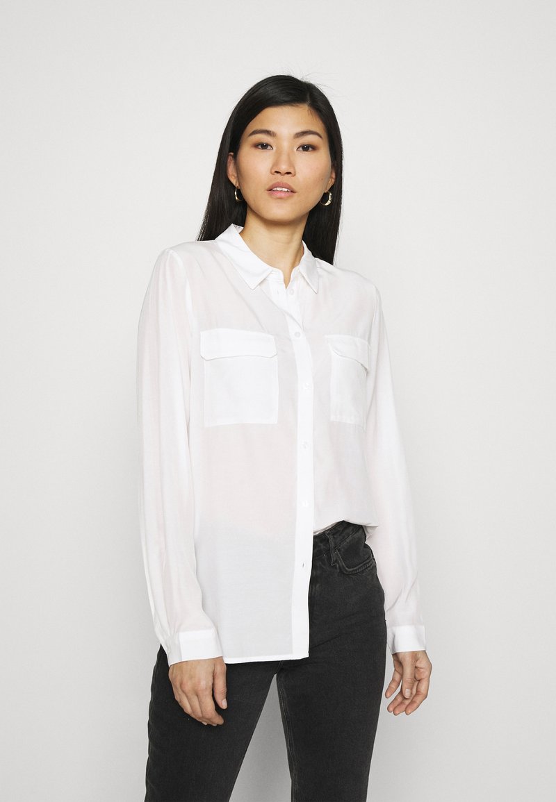 Anna Field Basic Blouse with front pockets Skjortebluser offwhite