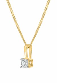 Kullast kett kaelakee poleeritud ripatsiga, millel on ümmargune teemant hõbedaste aktsentidega. Disainis on sile, ümar riputus.