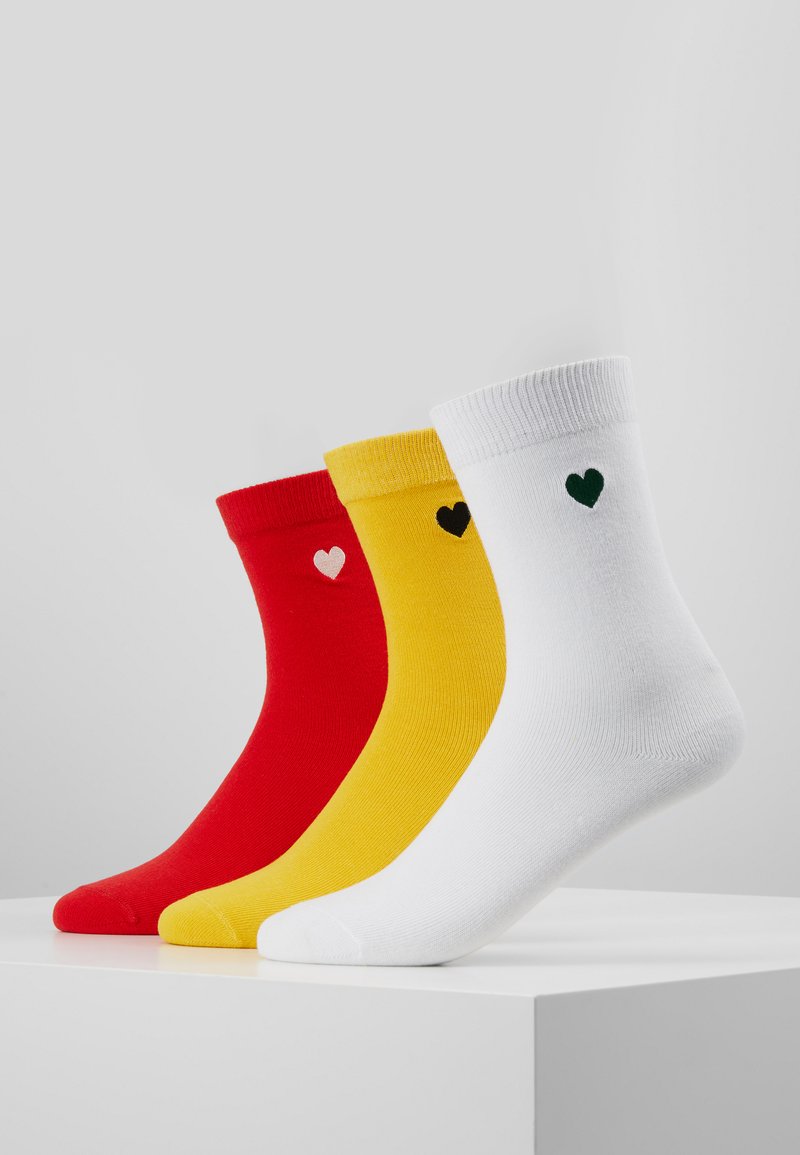 Urban Classics HEART SOCKS 3 PACK Sokken yellow/red/white/geel