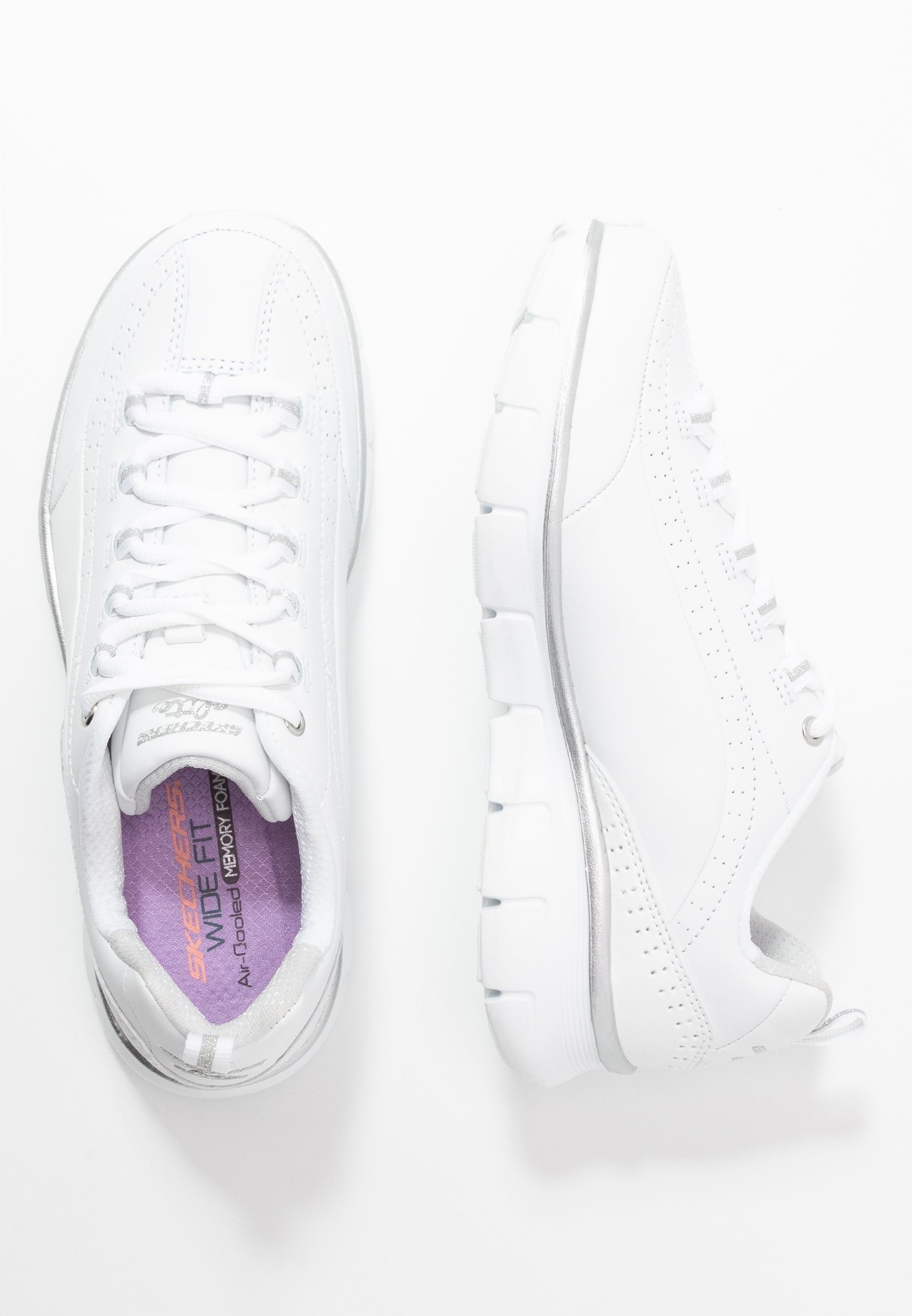Skechers Wide Fit SYNERGY - Joggesko - white Skechers Wide Fit SYNERGY - Joggesko - white