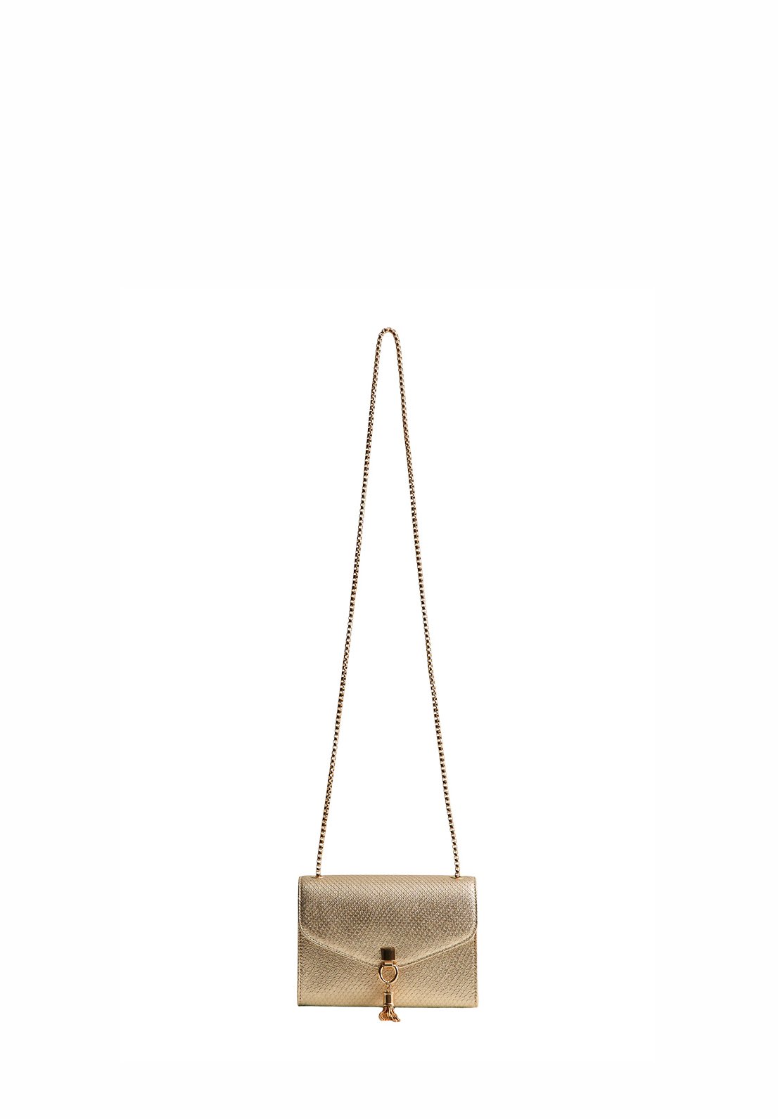 Sac Bandoulière New Look Effet Lézard - Marron Et Rouge - Chaîne Dorée - Neuf
