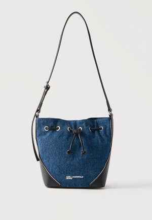 Karl Lagerfeld Jeans, REBEL BUCKET - Sac bandoulière - washed dark blue/black