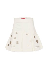 Witte geplooide rok met metallic gouden stippen, gemaakt van een katoenmix. Voorzien van een logolabel aan de zoom.