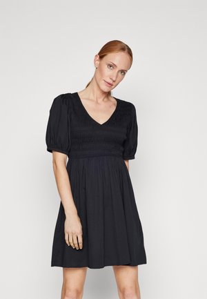 GAP SMOCKED PUFF MINI DRESS - Robe de jour - black