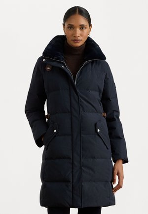 FAUX-FUR-TRIM FUNNELNECK DOWN COAT - Tollkabát - dk navy
