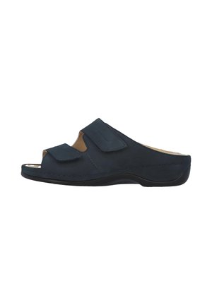 Pantolette flach - blau