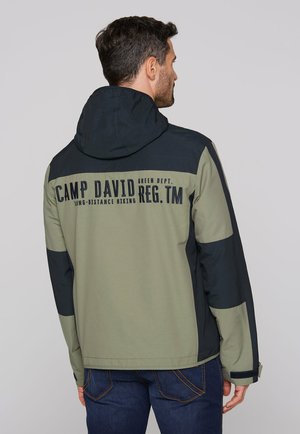 FUNKTIONS MIT KAPUZE UND COLOUR-BLOCKING - Outdoor jacket - sage green