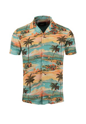 Key Largo, KEY LARGO HEMD MSH KLCABANA 1/2 PAATERNED - Camisa - blue-orange