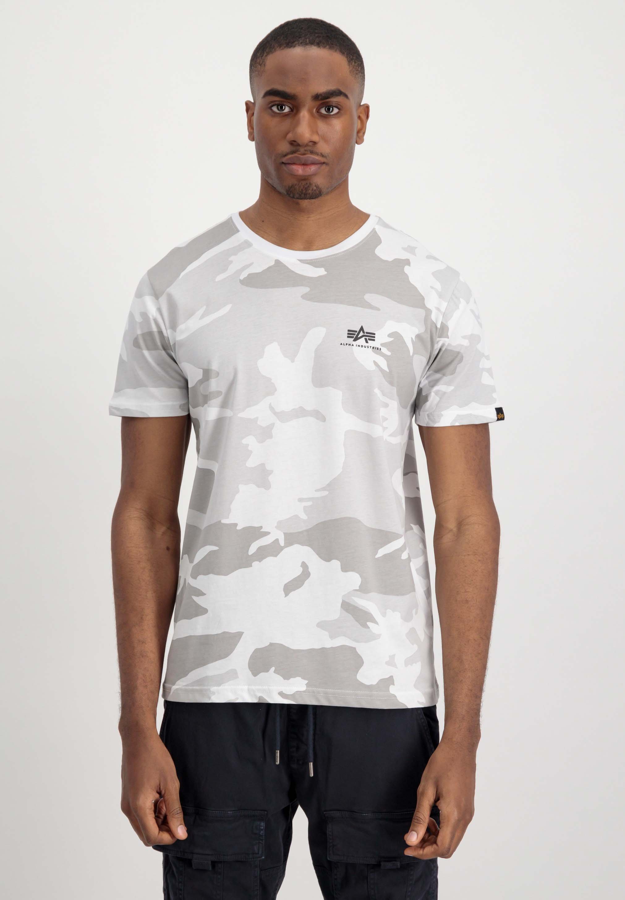 Alpha Industries LOGO - T-Shirt basic - white camo/weiß