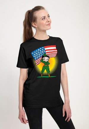 BETTY BOOP USA PATRIOTIC ARMY  - T-Shirt print - black