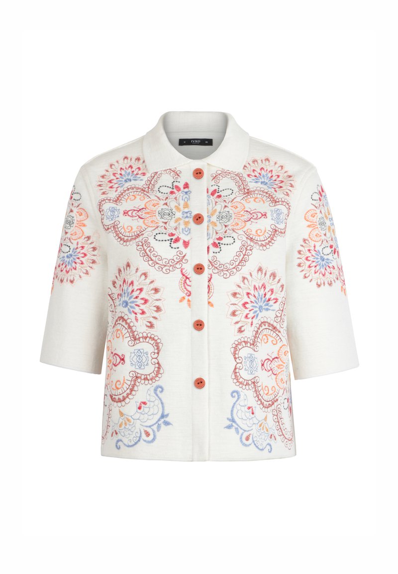 Ivko JACKET WITH EMBROIDERY, ORNAMENT PATTERN - Vest - white/wit ...
