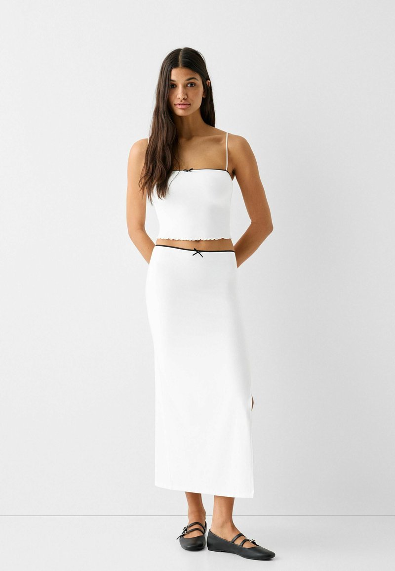 Bershka Maxirok wit Bershka Maxirok wit