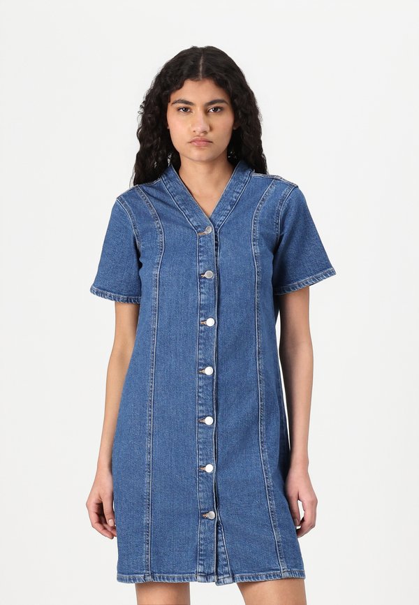 ONLSIGRID BUTTON MIDI DRESS - Denim dress