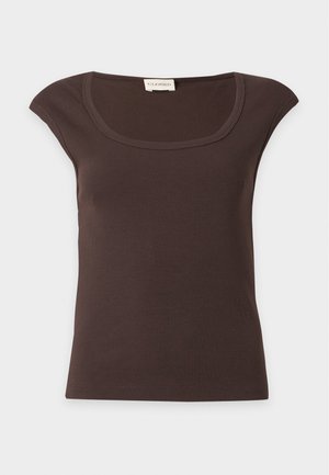 CLOSED, CAP SLEEVE - T-Shirt basic - mahagony brown