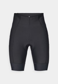Schwarze Radshorts aus dehnbarem Stoff. Mit gepolstertem Sitzbereich, nahtlosem Design und eng anliegendem Schnitt mit elastischen Bündchen am Saum.