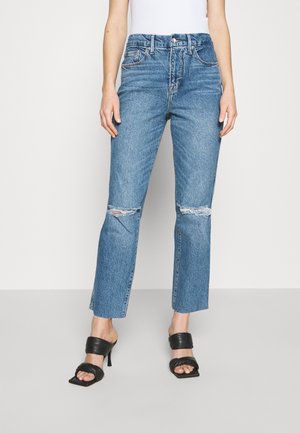 Jean droit - destroyed denim