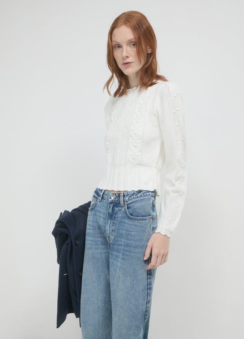 Calliope CON ROUCHES  - Strickpullover - bianco