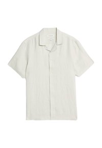 HERRINGBONE CUBAN COLLAR - Skjorta - ecru