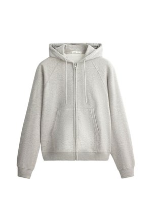 OYSHO, ZIP-UP FLEECE HOODIE - Sweat zippé - mid-grey melange