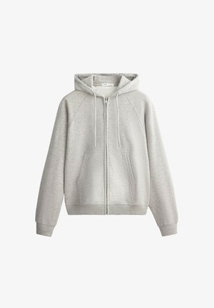 OYSHO, ZIP-UP FLEECE HOODIE - Sweat zippé - mid-grey melange
