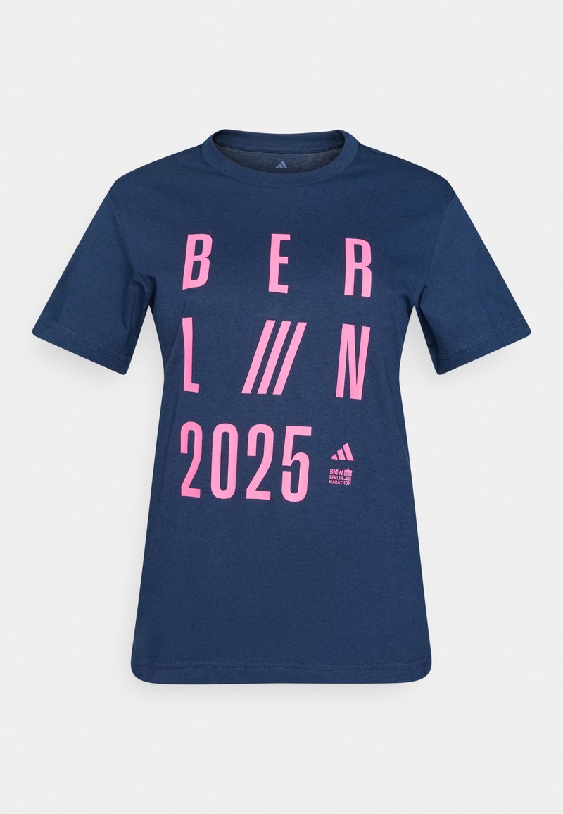 adidas performance T-shirt print donkerblauw