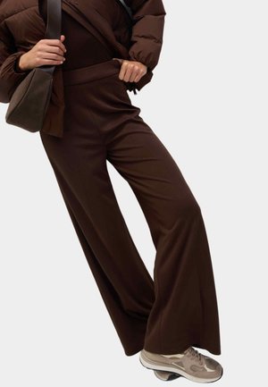WIDE LEG WITH STRETCH - Pantalon de survêtement - dark chocolate