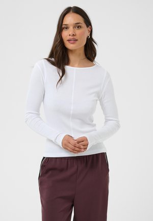 Kaffe, KAGRETCHEN - Tops ar garām piedurknēm - optical white