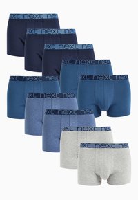 Paket med tio boxershorts i olika nyanser av blått och grått. Funktioner med elastiska midjeband med "next"-logotyp. Slät tygtextur.