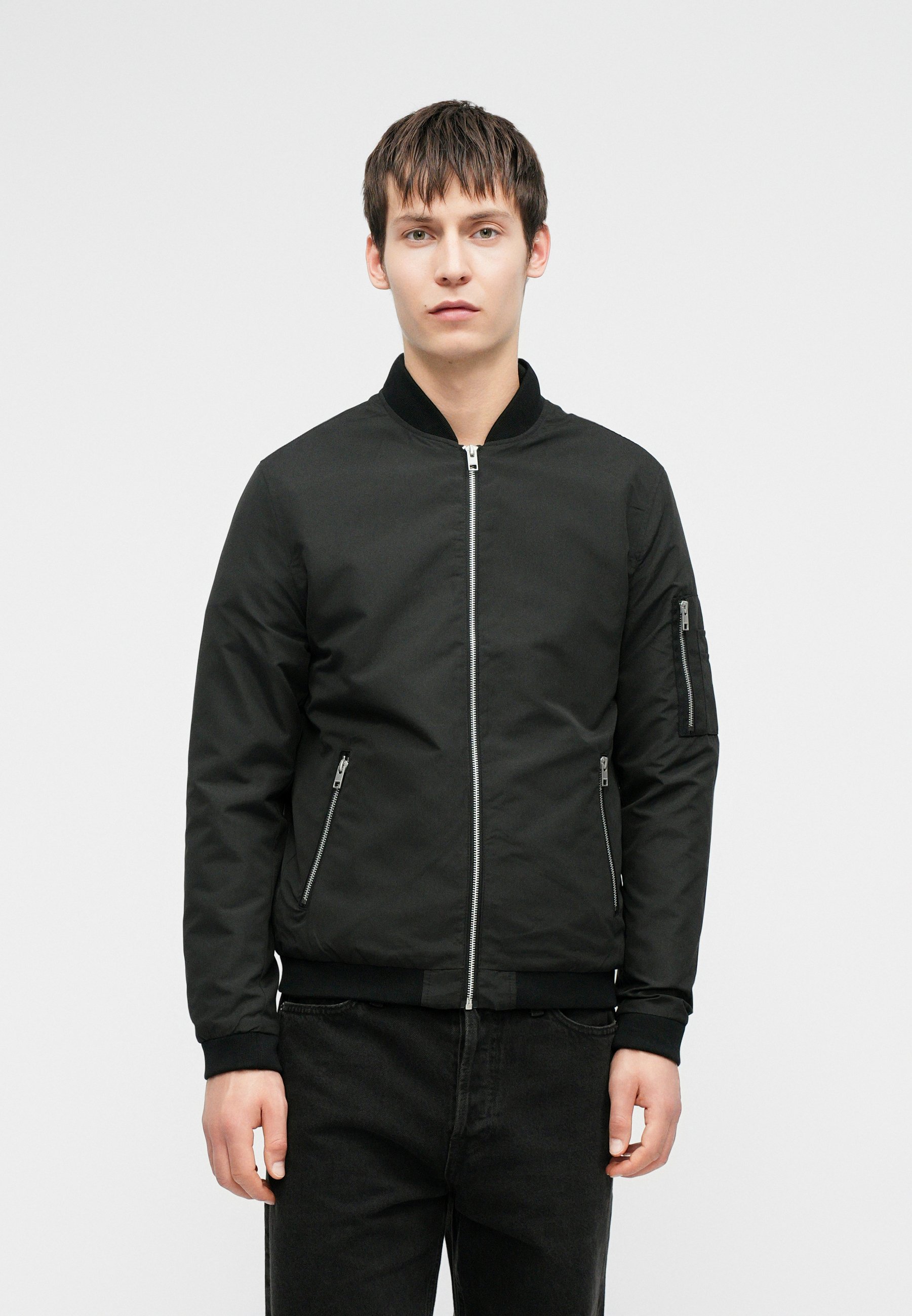 Veste Bomber Garçon Jack & Jones Jjerush Noos - Manches Longues, Finition Côtelée - 100% Polyester - 2