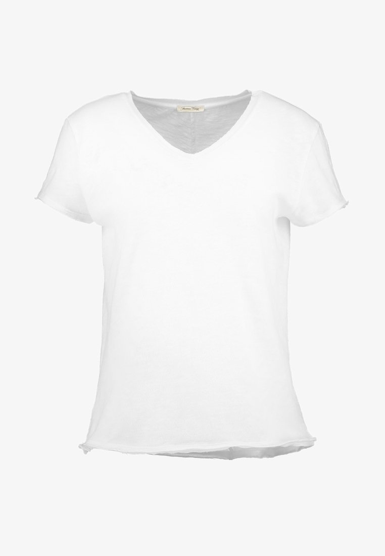 American Vintage SONOMA V NECK TEE T shirts whitehvit American Vintage SONOMA - T-shirts - anthracite chine