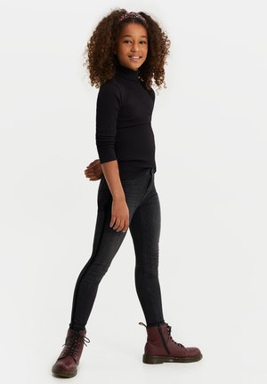 SUPERSKINNY WITH VELVET TAPE - Jeggings - dark grey